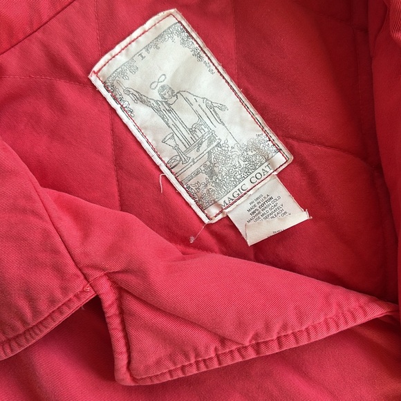 Red Quilted Chore Barn Coat, Size Large - Picture 6 of 8